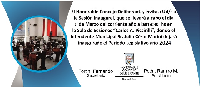 Fm Del Sol 104.3 Mhz - Invitación a la apertura de Sesiones Ordinarias ...